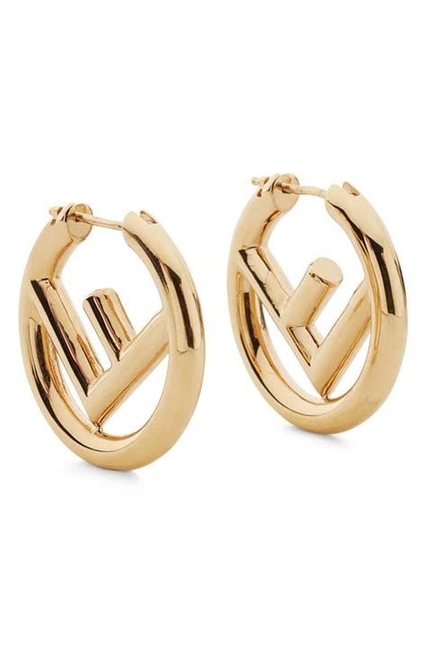 fendi f hoops|Fendi prints on earrings.